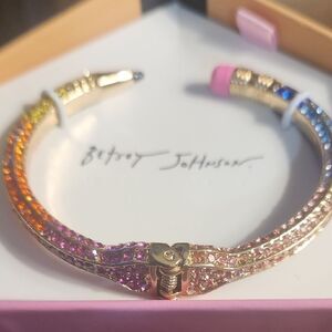 Betsey Johnson Pink and Orange Crystal Bracelet